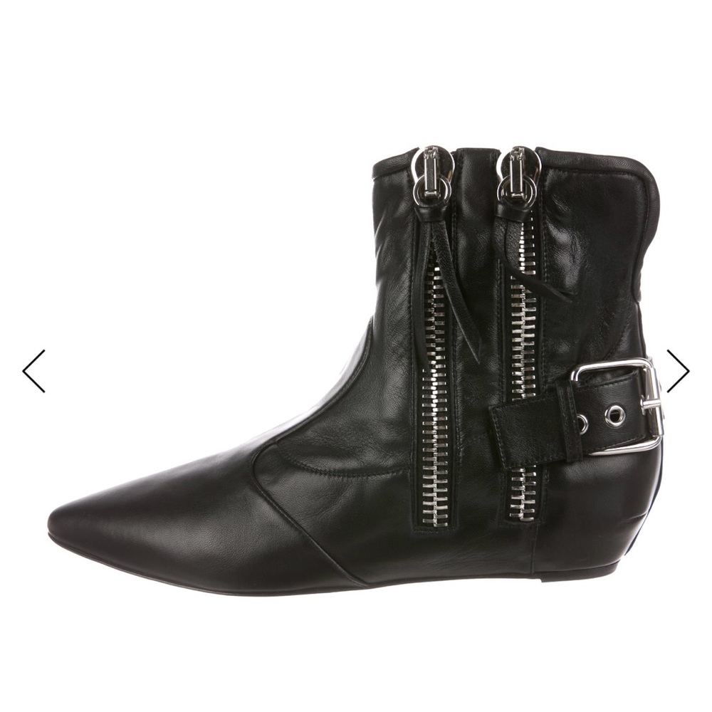 Giuseppe Zanotti Leather Wedge Boots Size: 9 | It 39